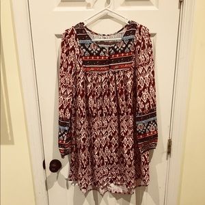Long sleeve boho dress